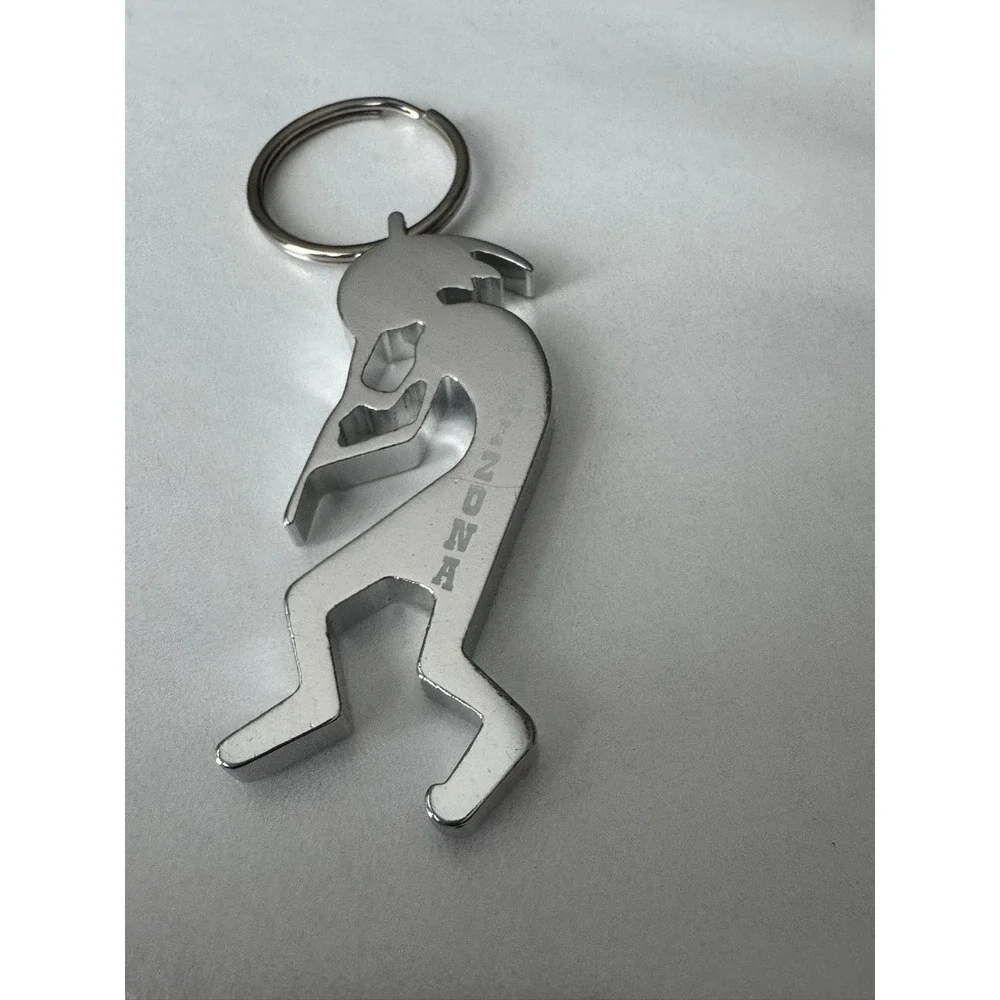 Arizona Kokopelli‎ Keychain Silver Tone Metal Flute Player Southwest Souvenir